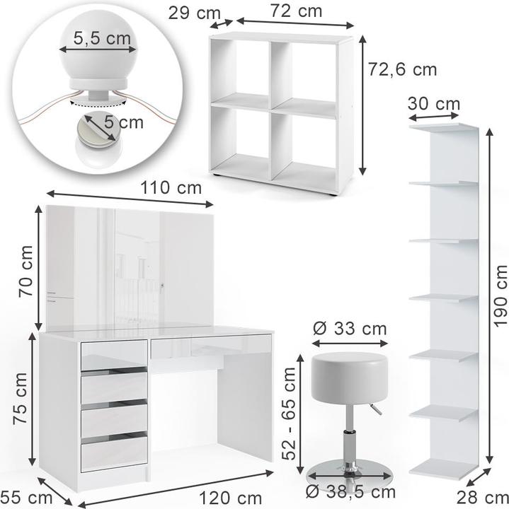 Actual product image Vicco Sherry (120 x 55 x 75 cm)