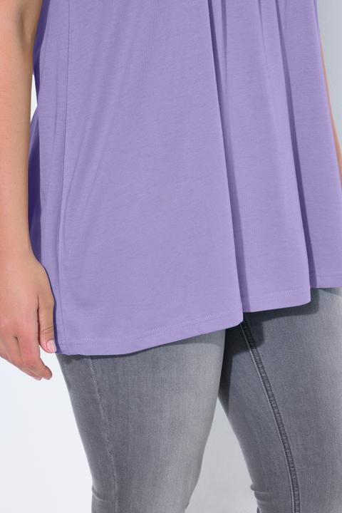 Immagine prodotto Ulla Popken T-shirt dal taglio svasato con modal, pieghe decorative, scollo a girocollo e mezze maniche (54)