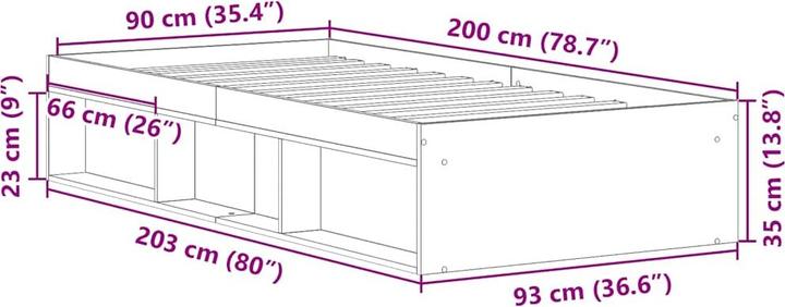 Image du produit vidaXL Bettgestell (90 x 200 cm)