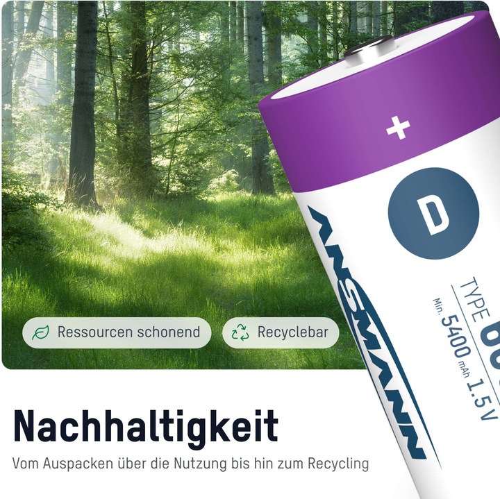 Actual product image Ansmann Premium Rechargeable (2 pcs., D, 6000 mAh)