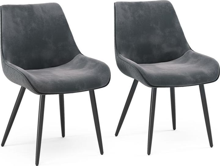 Vicco Esszimmerstuhl Eleganza, Anthrazit, 2er Set