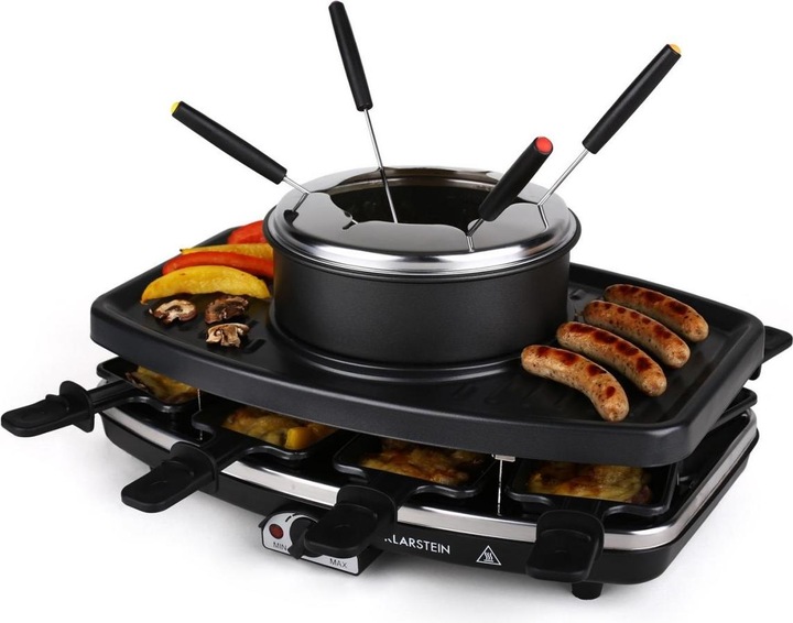 Image du produit Klarstein Entrecôte RaclettegrillFondue, plateau en pierre naturelle, pour 8 personnes