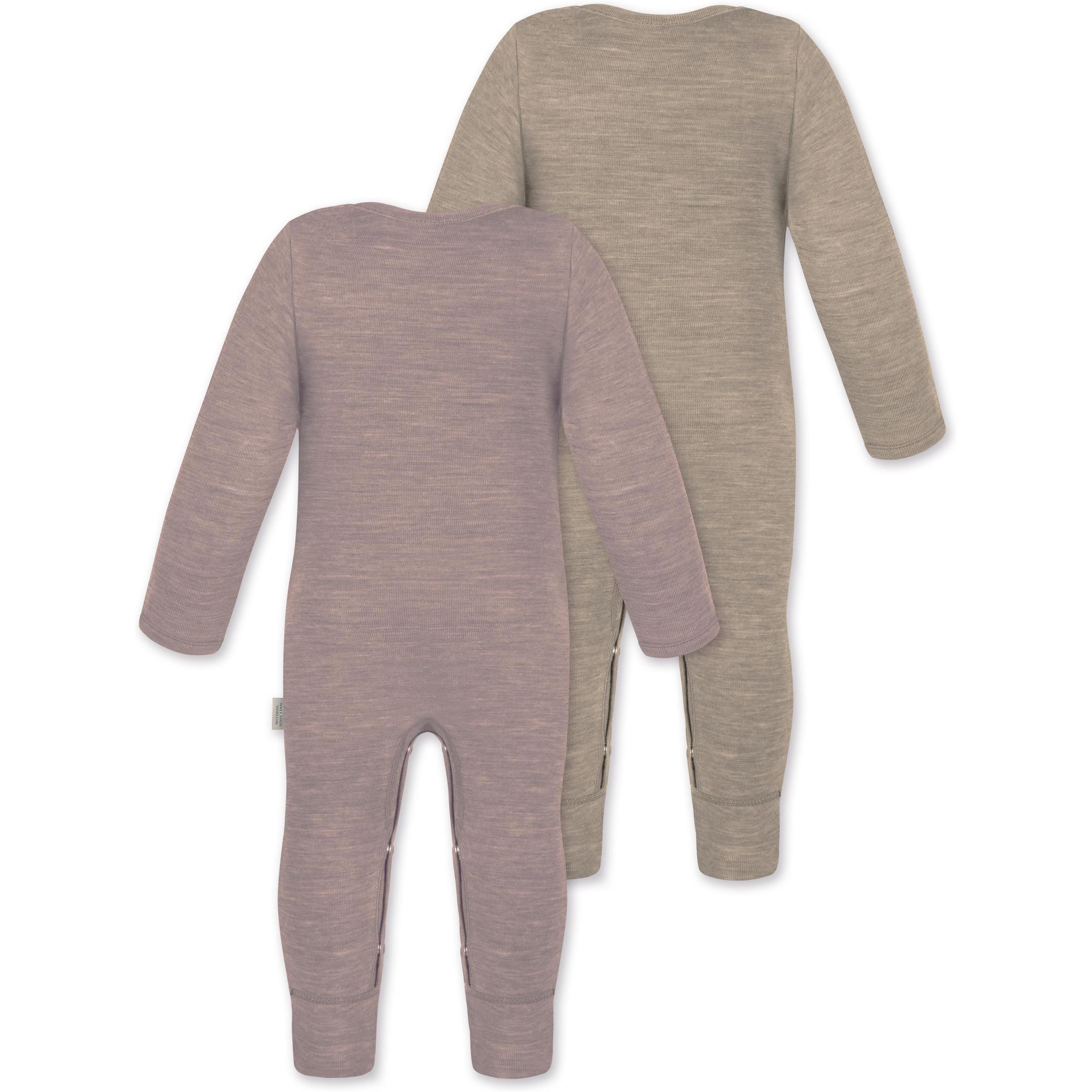 Thumbnail - Normani, Herren, Strampler, 2er Pack Baby Merino Strampler „Tangoio" - 9595, Beige, (74)