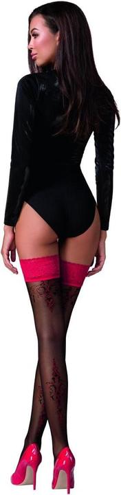 Immagine prodotto Passion calze autoreggenti ST120 nero/rosso - 5 (5)