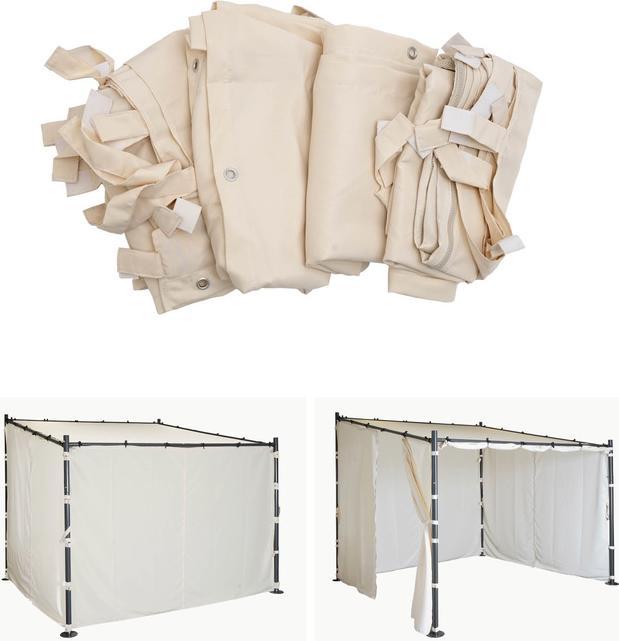 Produktbild Swisshandel24 4er-Set Seitenwand für Pergola, Ersatzseitenwand Pavillon, 3x3m Polyester creme (275 cm, 293 cm)