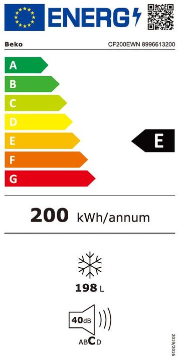 Energie-Label Beko CF200EWN (Freistehend, 198 l)