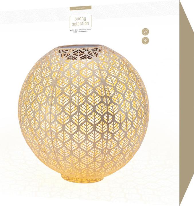 Produktbild STT Windlicht Solar Antic Ball Grafic Ø 40 cm, Hellbeige