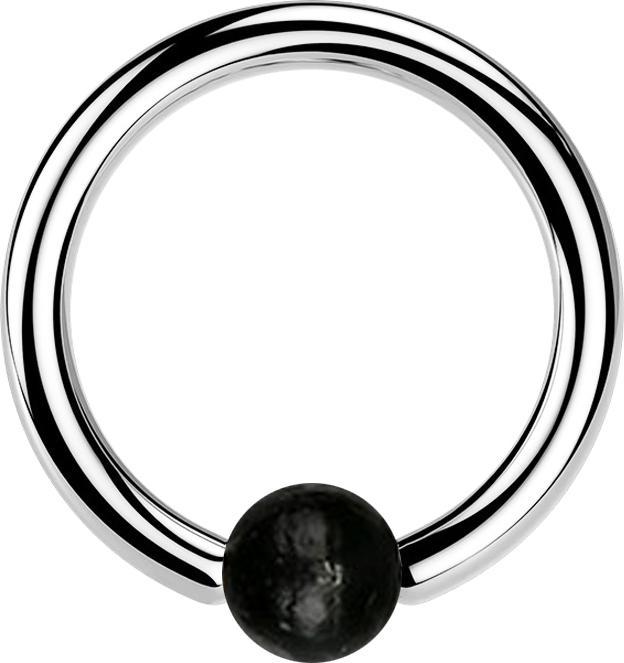 Immagine prodotto Star Piercing Anello di chiusura a sfera in argento con sfera in legno Areng (senza ottone, Organico, Acciaio chirurgico 316L)