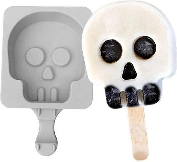 Metamorph Totenkopf Silikonform für Eis am Stiel