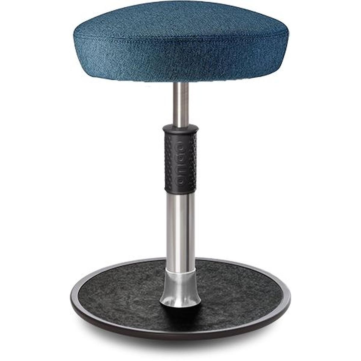 Ongo, Bürostuhl, Sitz- Stehhocker Free Regular Hutsitz Camira Rivet Ozeanblau Chrom /schwarz