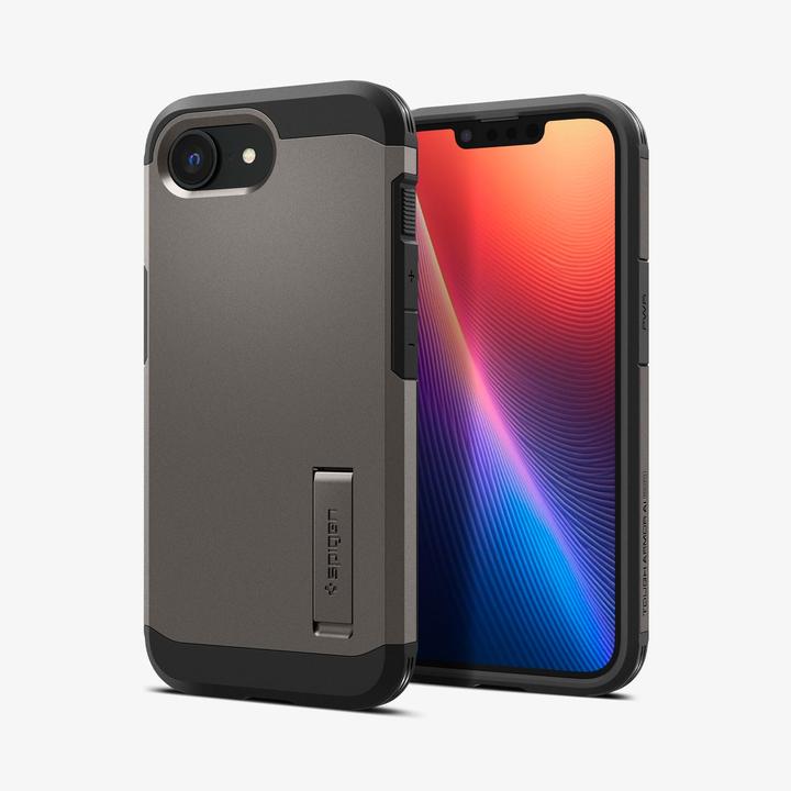 Actual product image Spigen Tough Armor Case with MagSafe for iPhone 16e with Stand - Gray (Apple iPhone 16e)