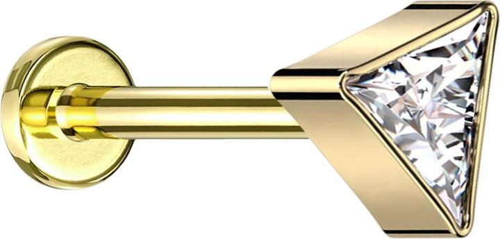 Image du produit Star Piercing Micro Labret femelle doré triangulaire cristal argenté (sans laiton, Titane)