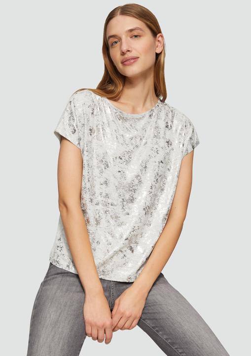 Produktbild S.Oliver T-Shirt Fliessendes T-Shirt aus Viskosemix mit Metallic-Print (34)