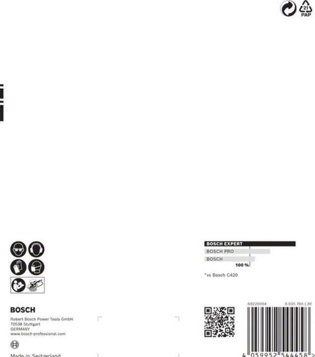 Image du produit Bosch Professional Zubehör EXPERT C470 Papier abrasif multi-trous pour ponceuse excentrique, 150 mm, G 180, 5 pcs. (180)