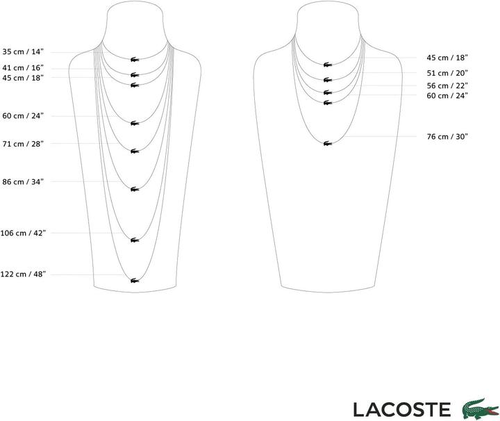 Actual product image Lacoste - Distinctive gold-plated necklace with zircons Crocodile 2040145 (Stainless steel)