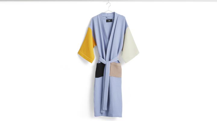 HAY Accappatoio Waffle Blu Polvere/Multi (Taglia unica)