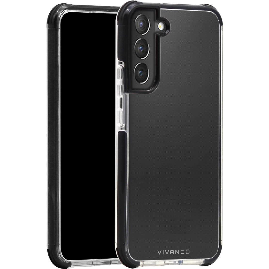 Vivanco Rock Solid (Samsung Galaxy S22+), Smartphone Hülle, Schwarz, Transparent