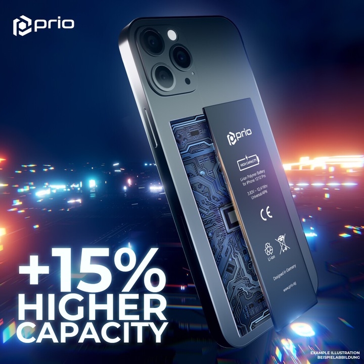 Immagine prodotto prio Hochleistungsakku für iPhone 12/12 Pro (3240 mAh) - Universal APN -