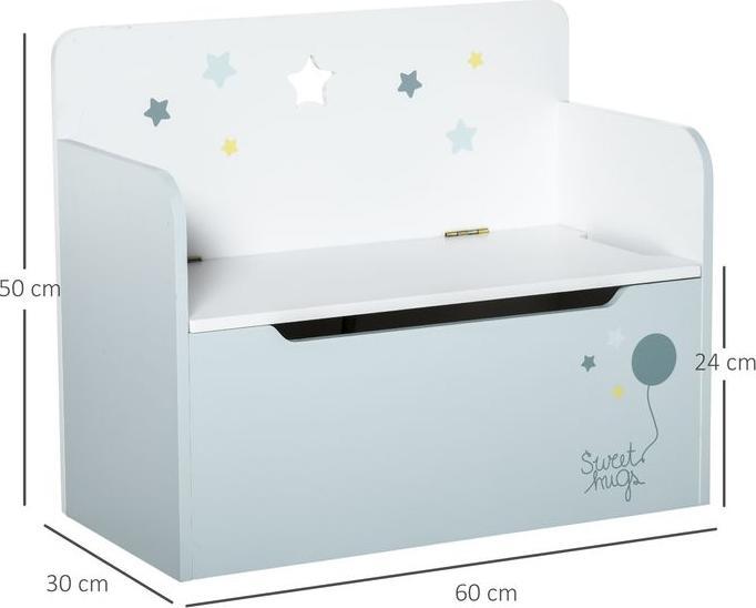 Produktbild Swisshandel24 Kindersitzbank mit Stauraum 2-in-1 Truhenbank Spielzeugkiste Aufbewahrungstruhe 3-6 Jahre Kindermöbe (Kindersitzgruppe)