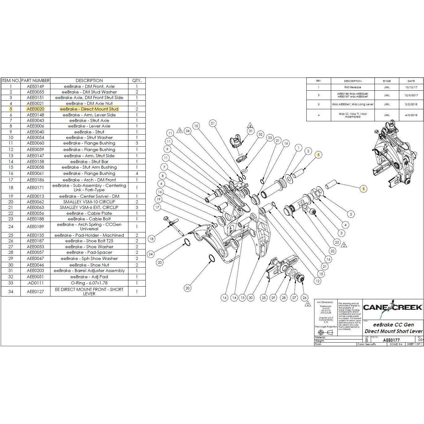 Cane Creek, Zubehör Velobremsen