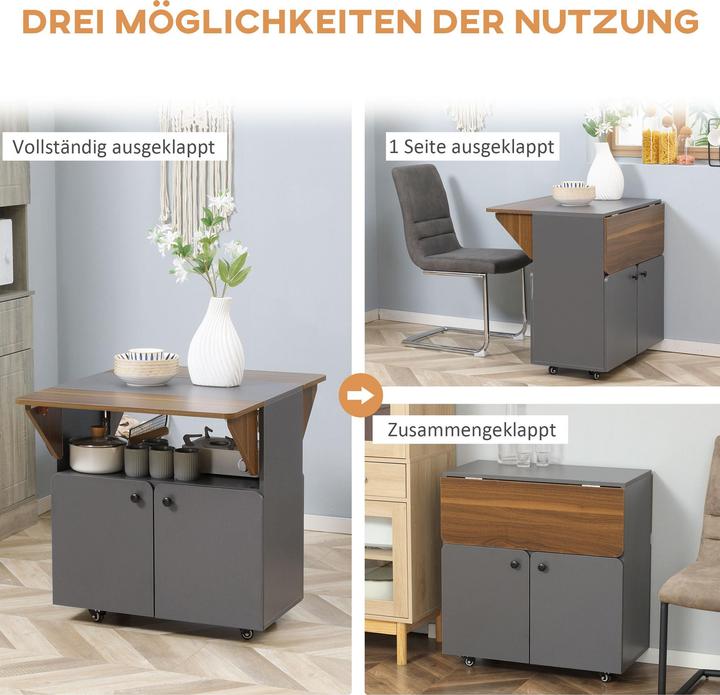 Actual product image Homcom Klapptisch Spanplatte, Stahl Hellgrau+Dunkelbraun (70 x 83 x 75 cm)