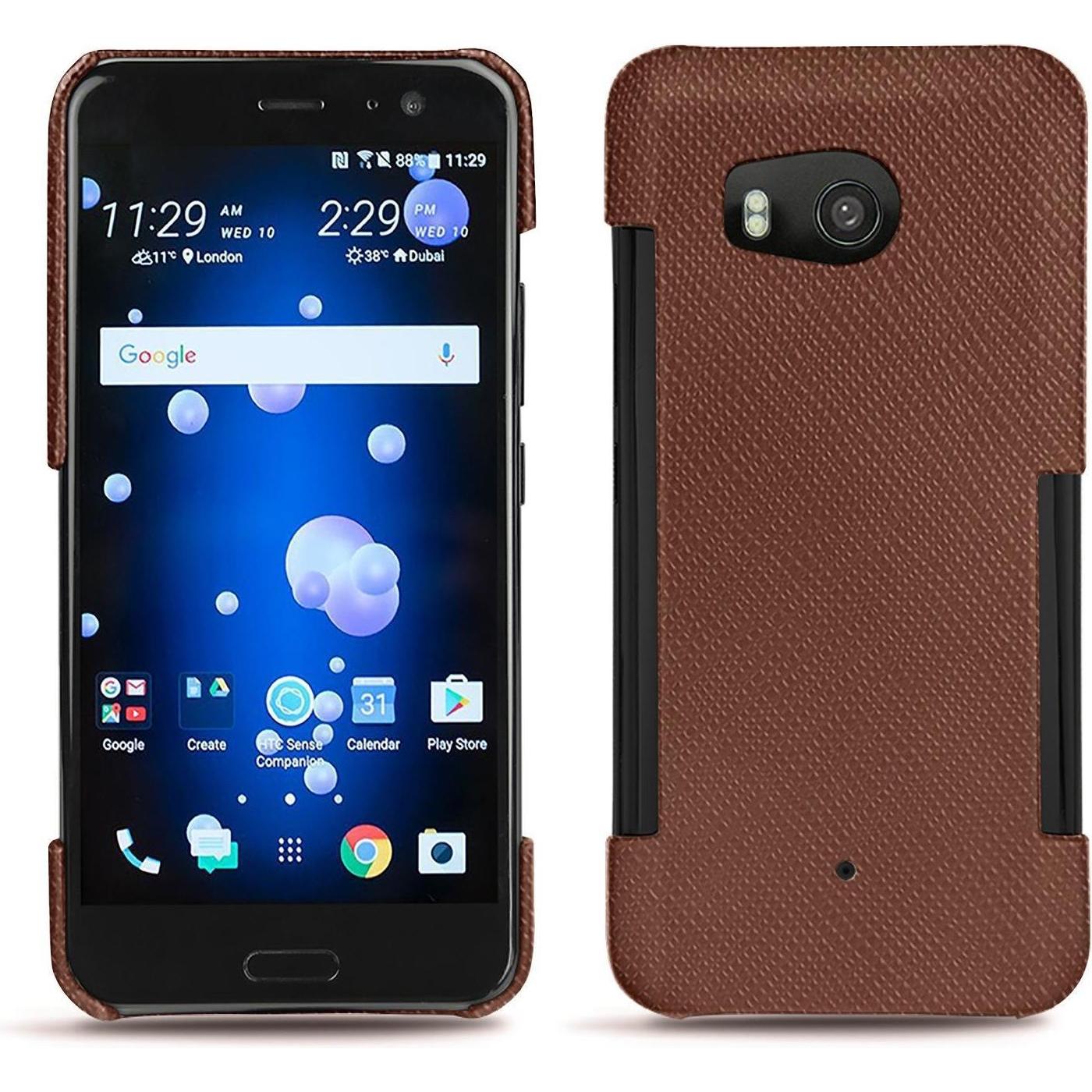 Noreve Lederschutzhülle (HTC U11), Smartphone Hülle, Braun