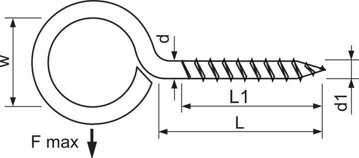 Produktbild Lüsebrink Ringschrauben mit Holzgewinde Wandhaken 6x12 mm Ösenschrauben Stahl vermessingt (200 Schrauben pro Stück)