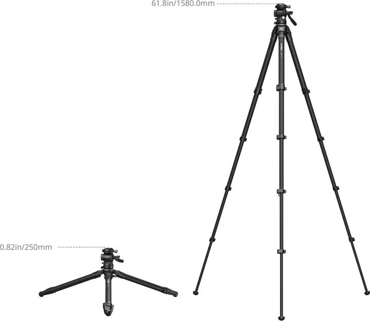 Productafbeelding SmallRig Portable Carbon Fiber Travel Tripod Kit 5028 (Koolstof, Metaal)