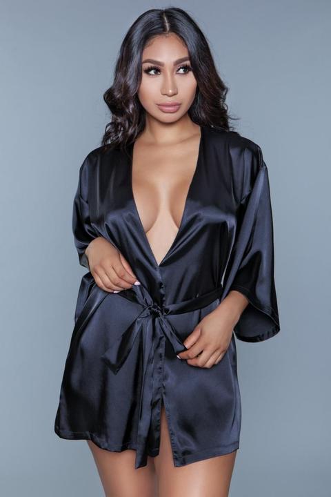 Produktbild Be Wicked Amora Kimono mit Herz Schwarz (M)