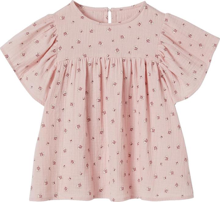 Vertbaudet Mädchen Bluse mit Schmetterlingsärmeln, Bio-Baumwolle