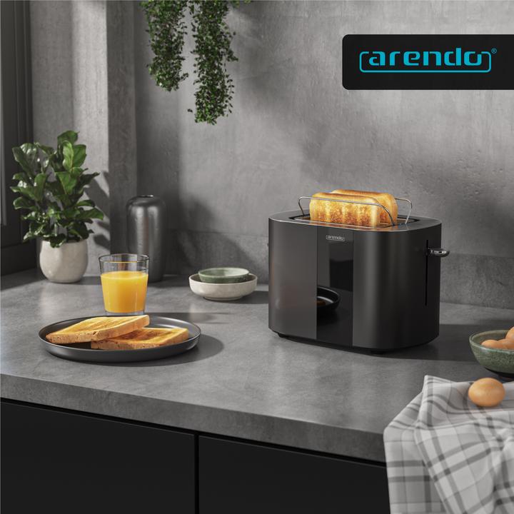 Produktbild Arendo Toaster Edelstahl 2 Scheiben Kurzschlitz, Touch Display, Bräunungsgrad & Restzeitanzeige, 800 W