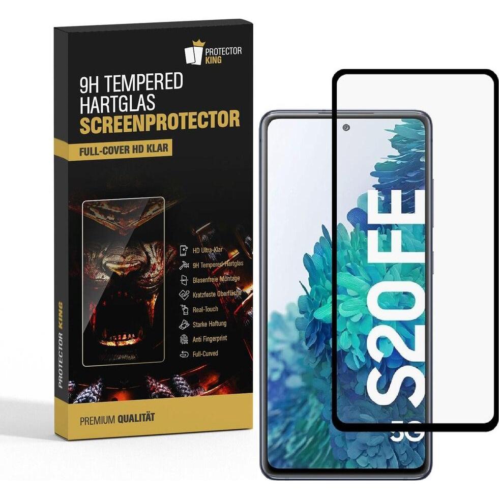 Protectorking 1x echtes Tempered 9H Panzerhartglas 3D KLAR (1 Stück, Samsung Galaxy S20 FE), Smartphone Schutzfolie