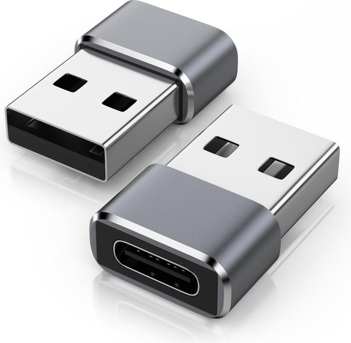 Actual product image CSL Adapter Stecker USB-A auf USB-C Buchse, USB 2.0, 480 Mbit/s Transfer, ultraflaches Design, Plug&Play (USB-C)
