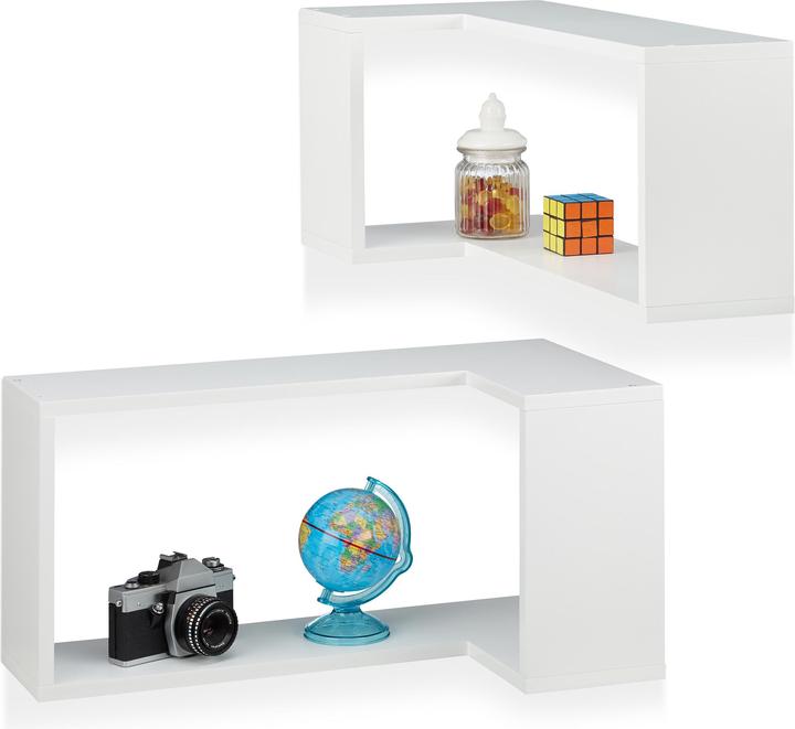 Actual product image Relaxdays Corner Wall Shelf Set of 2 (60 x 30 x 30 cm)
