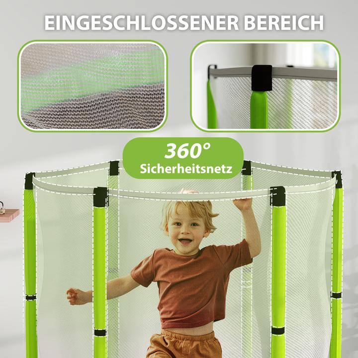 Produktbild Aiyaplay Kinder Trampolin Stahl, Kunststoff Grün (140 cm)
