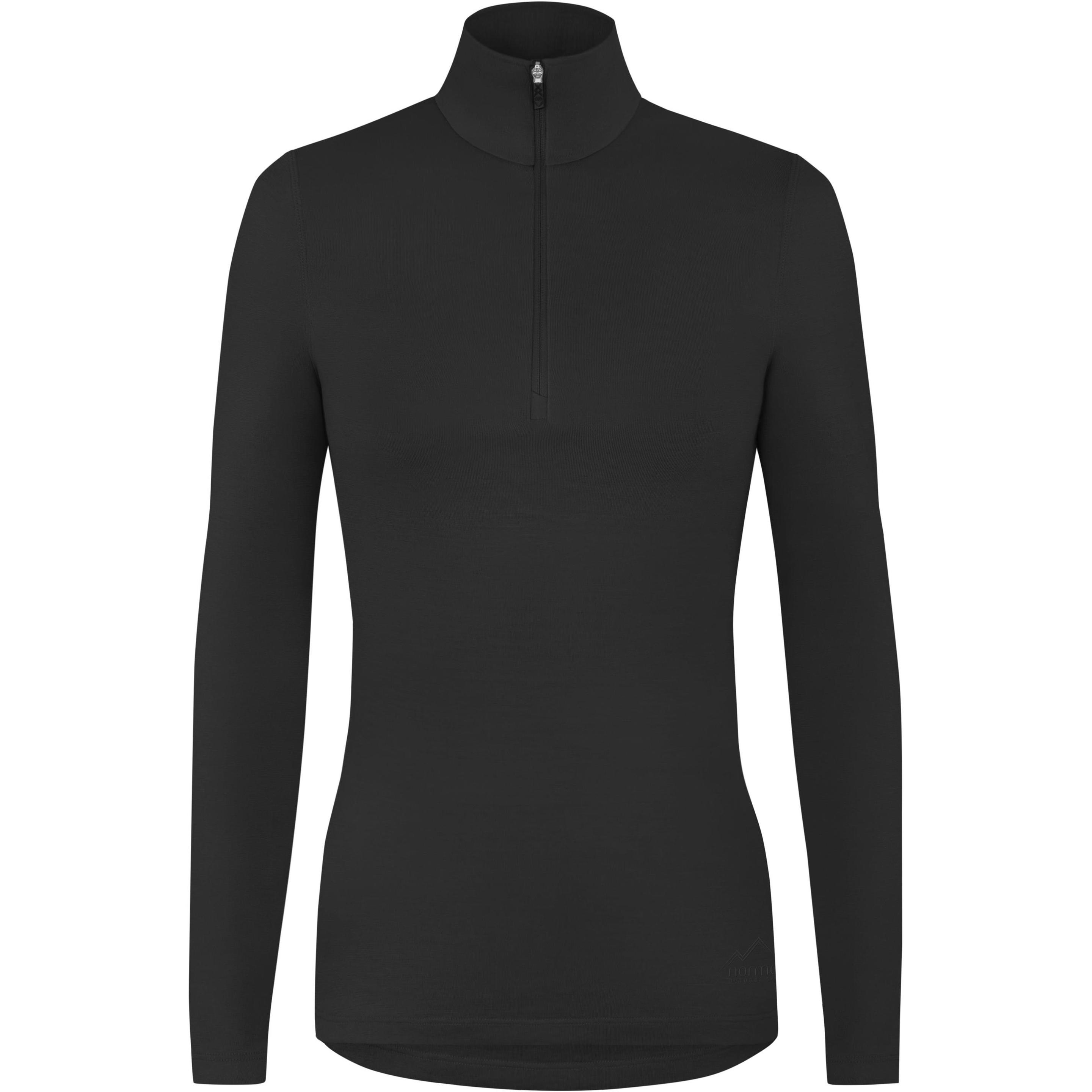 Normani, Damen, Funktionsshirt, Damen Merino Langarm mit 1/4 Zipper „Launceston“ - 9669 (XL), Grau, XL