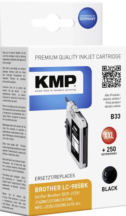 Actual product image KMP B33 Ink Cartridge Compatible with Brother LC-985 BK (FC)
