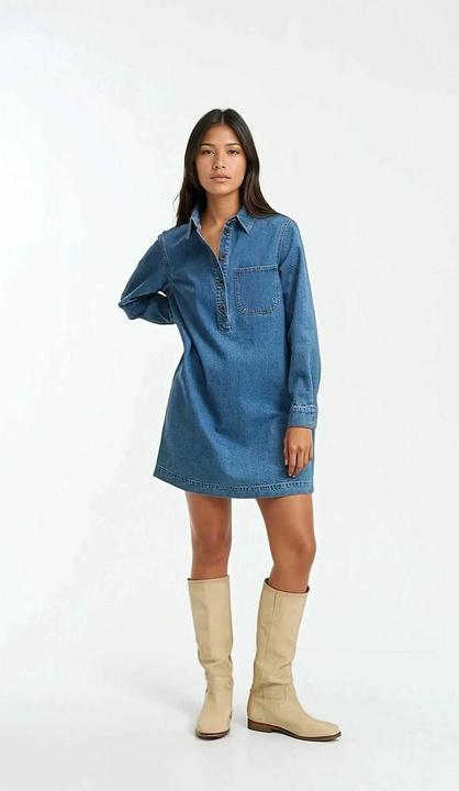 Produktbild La Redoute Collections Kurzes Jeanskleid Signature ALBANE (36)
