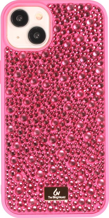 Produktbild PhoneLook Hülle Glitzer Diamant The Bling World Dunkelrosa (Apple iPhone 15)