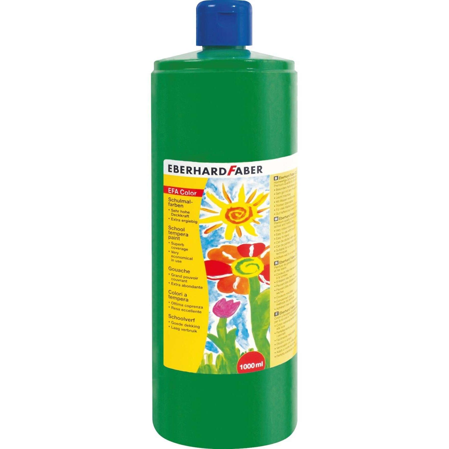 EberhardFaber, Künstlerfarbe + Bastelfarbe, Temperafarben Efacolor, 1000 ml, Permanentgrün (Permanentgrün, 1000 ml)
