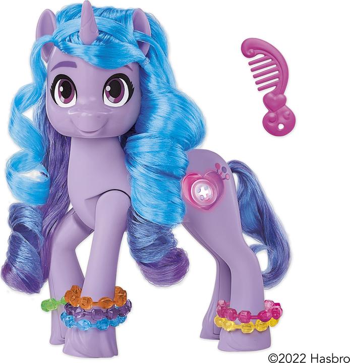 My Little Pony Discover your pony sparkle Sparkle Fun Izzy Moonbow, 20 cm high pony for children, with