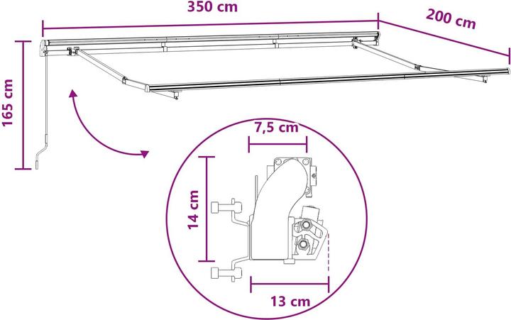 Produktbild vidaXL Einziehbare Markise (2 m)