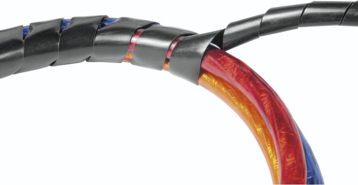 Immagine prodotto Hama Guaina flessibile per cavi a spirale, universale, 7,5 - 30 mm, 2,5 m, nera (Tubo a spirale per cavi, 2500 mm)