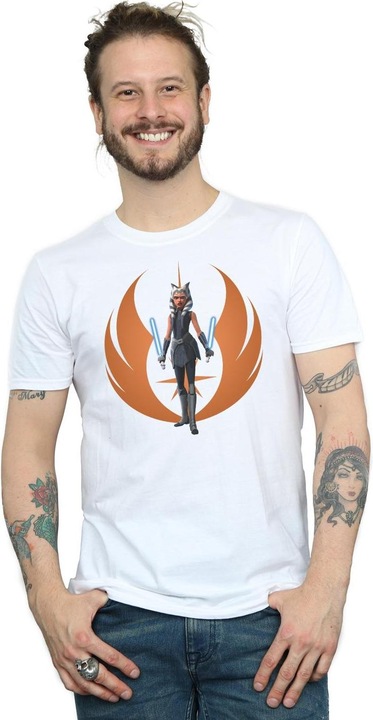 Actual product image Star Wars Mens Clone Wars Ahsoka Rebel Pose T-Shirt (5XL)