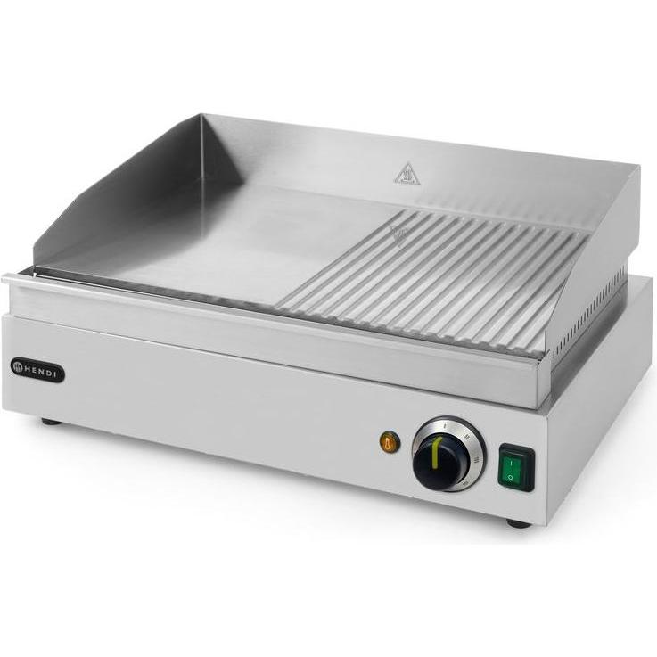 Hendi, Elektrogrill, Grillplatte Profi Line 1/2glatt 1/2gerillt 230V 24 (2.40 kW)