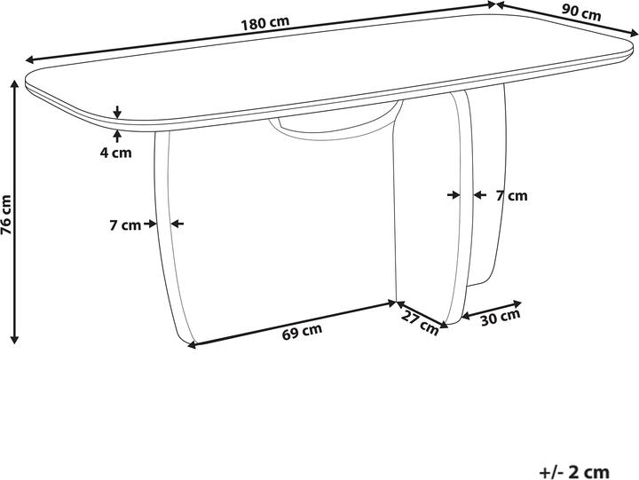 Image du produit Beliani Travers (90 x 180 x 76 cm)