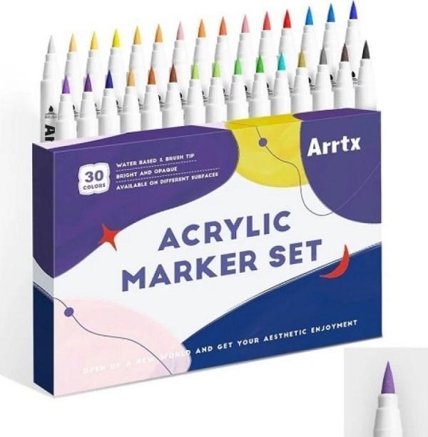 Arrtx Markery akrylowe - flamastry, 30 spalwów