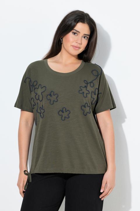 Produktbild Ulla Popken T-Shirt, Blüten, Oversized, Rundhals, Langarm, Saumband (58)