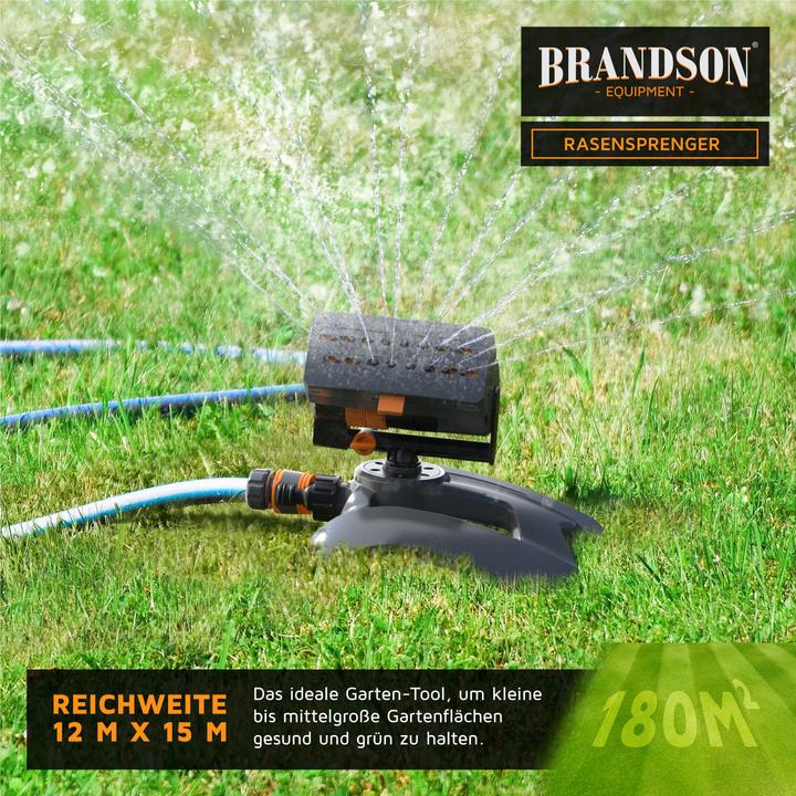 Produktbild Brandson 4x Viereckregner Garten Sprinkler, Rasensprenger rotierend, Oszillationsregner 16 Düsen, max. 180 m² (Viereckregner)