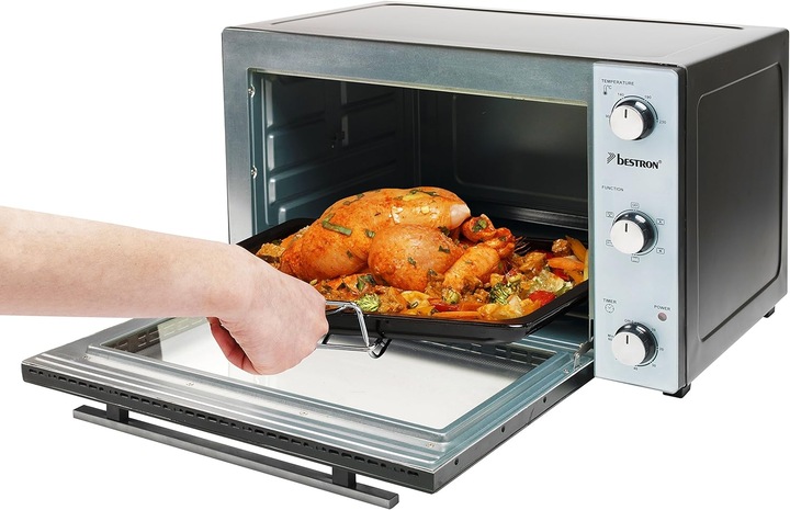 Image du produit Bestron Four gril avec tournebroche, pierre à pizza et fonction chaleur tournante